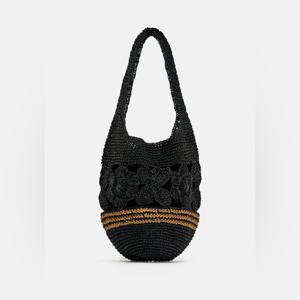 Zara raffia bucket bag - Picture 1 of 3